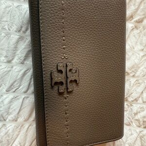 Tory Burch Taupe Leather Clutch